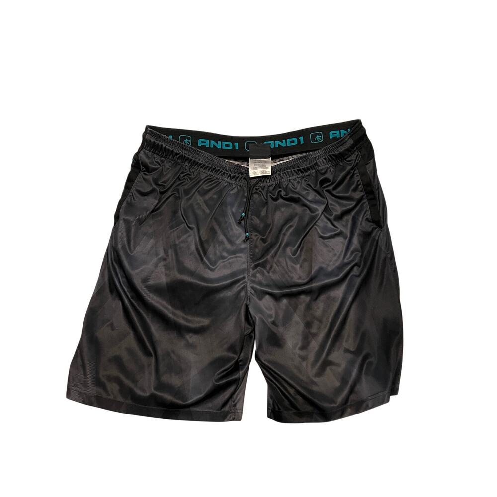 AND1 Black White Basketball Shorts Mens 2XL